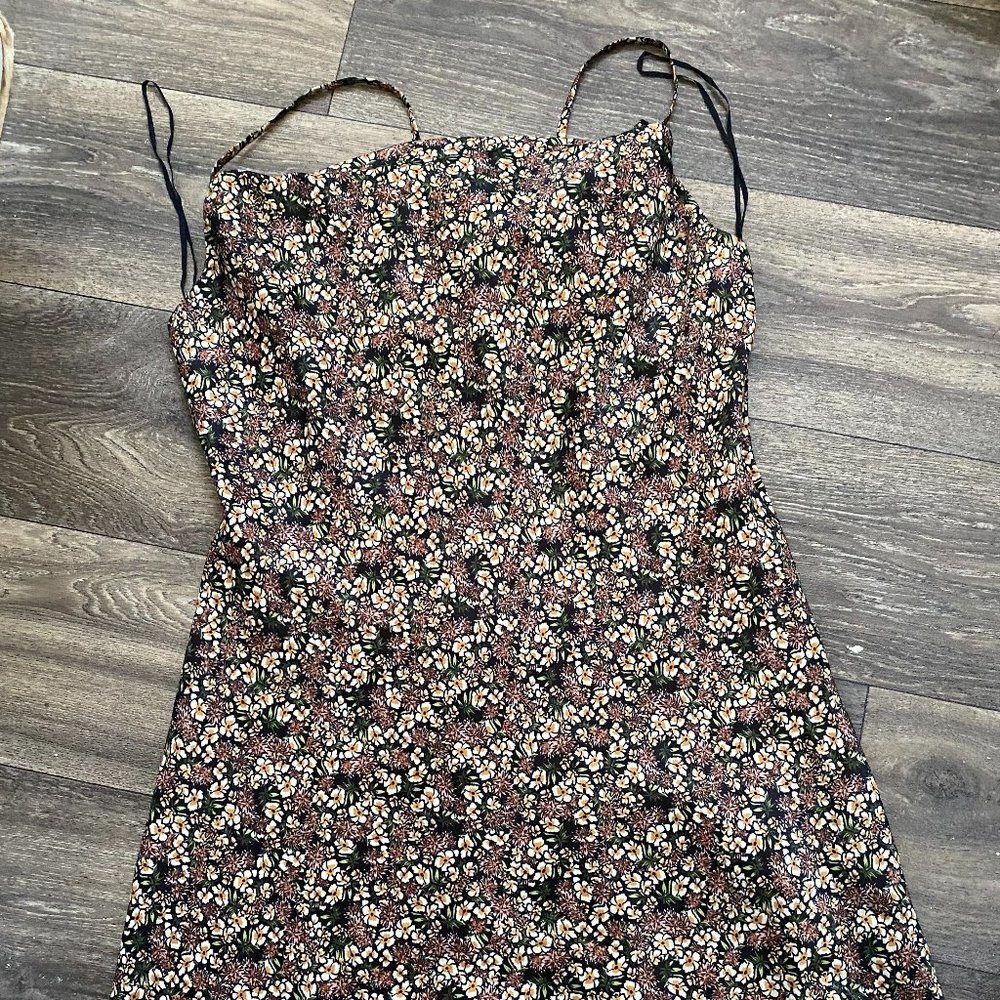 Floral satin mini dress